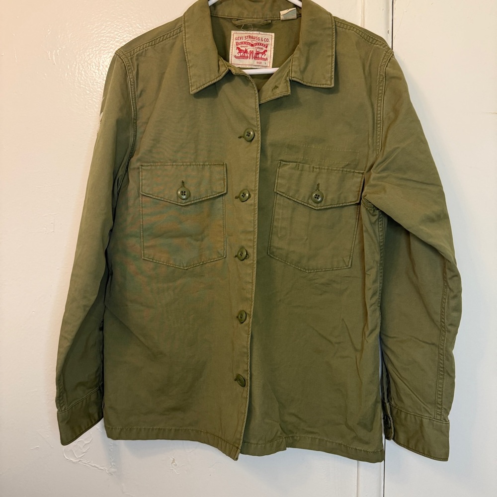 Levi’s Strauss & Co. Olive Green Military Utility  Jacket Embroidery Size L